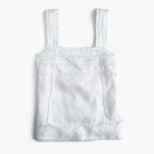 J. Crew Women’s White Linen Fringe Sleeveless Tank Top Size 4